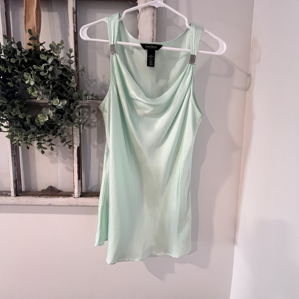 White House Black Market Cowl Layering Silk Shell Tank Blouse Size S